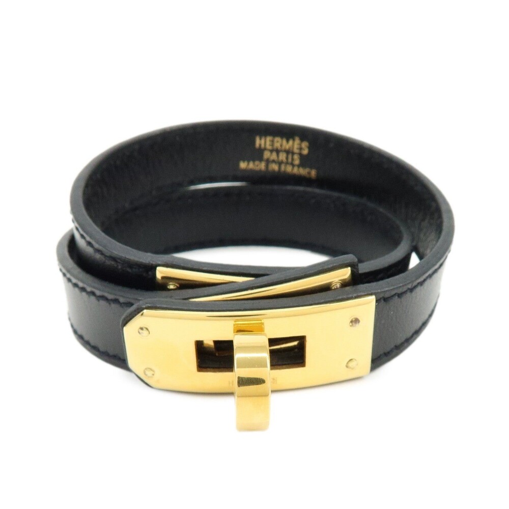 Hermes Kelly Double Tour Bracelet Calfskin Black